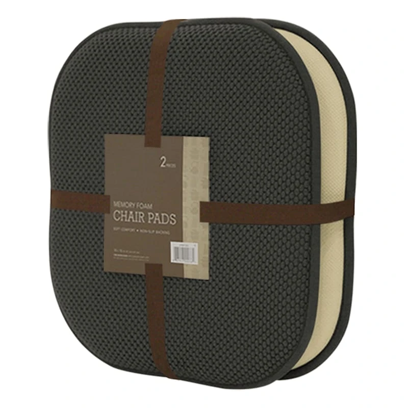 2-Pack Grey Memory Foam Chair Pads 1 2-Pack Grey Memory Foam Chair Pads