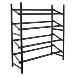 2-Tier Standing Shoe Rack, Mount Black