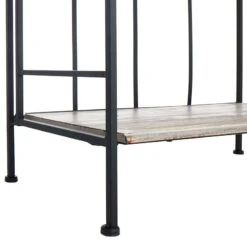 4-Tier Black Metal Baker Rack With Folding Wood Top Shelves 10 4-Tier Black Metal Baker Rack With Folding Wood Top Shelves -At Home Sales Store 4 tier black metal baker rack with folding wood top shelves 4