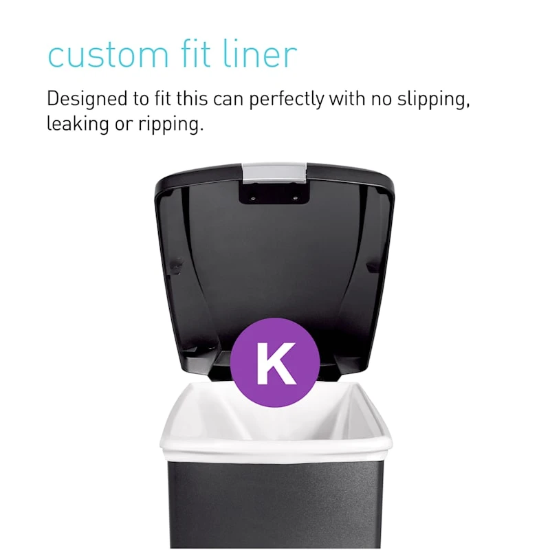 40L Slim Plastic Kitchen Step Trash Can Black 3 40L Slim Plastic Kitchen Step Trash Can Black - Image 3