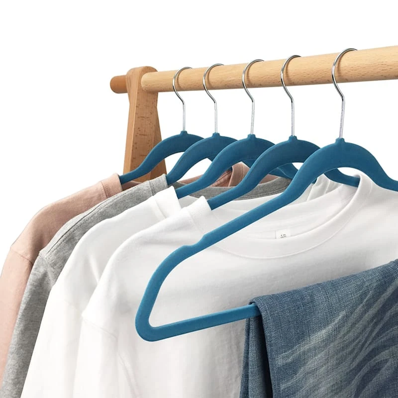 50-Pack Velvet Suit Hangers, Denim Blue 5 50-Pack Velvet Suit Hangers, Denim Blue - Image 5