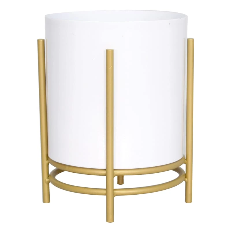 9.5in Metal Planter Stand White 1 9.5in Metal Planter Stand White