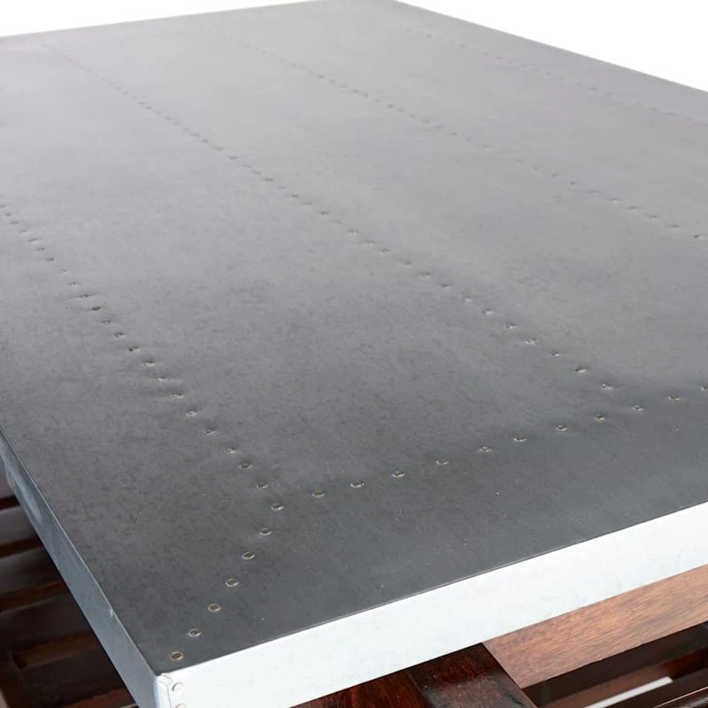 Antwerp Wood Bar Cart With Metal Top And Towel Hooks 5 Antwerp Wood Bar Cart With Metal Top And Towel Hooks - Image 5