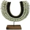 Beaded Moon Shell Decor On Stand, 15"