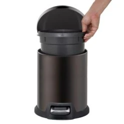 Brown Stainless Steel Round Pedal Bin, 5l 9 Brown Stainless Steel Round Pedal Bin, 5l -At Home Sales Store brown stainless steel round pedal bin 5l 2
