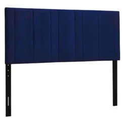 Chandler Channeled Navy Velvet Queen Headboard