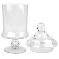 Clear Glass Apothecary Jar, 15" 5 Clear Glass Apothecary Jar, 15" -At Home Sales Store clear glass apothecary jar 15 2
