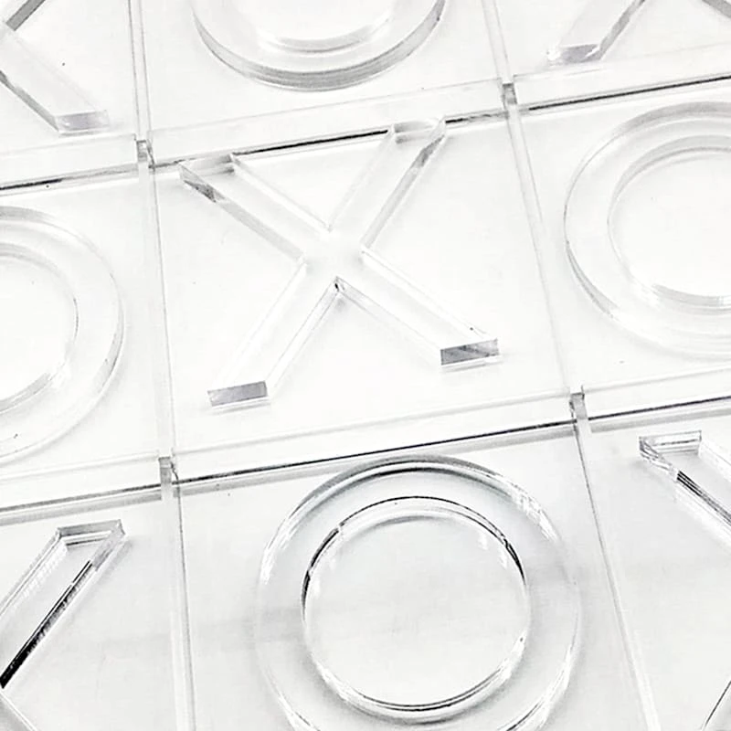 Clear Tic Tac Toe Decor, 12" 2 Clear Tic Tac Toe Decor, 12" - Image 2