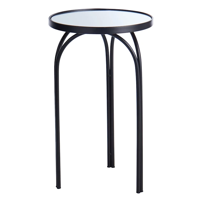 Colton Mirrored-Top Accent Table, Black 1 Colton Mirrored-Top Accent Table, Black