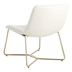 Crosby St Drake Faux Leather Lounge Chair, White -At Home Sales Store crosby st drake faux leather lounge chair white 2