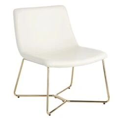 Crosby St Drake Faux Leather Lounge Chair, White