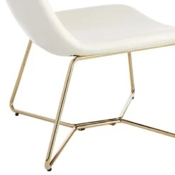 Crosby St Drake Faux Leather Lounge Chair, White -At Home Sales Store crosby st drake faux leather lounge chair white 3
