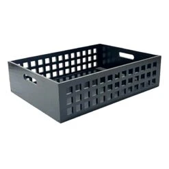 Crosby St Holden Black Wooden Crate, Large