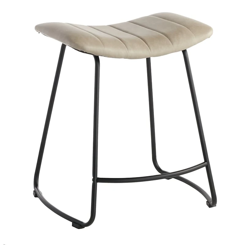 Crosby St Jude Grey Backless Counter Stool, 24" 1 Crosby St Jude Grey Backless Counter Stool, 24"