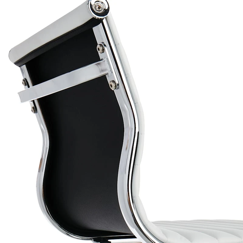 Crosby St Maxwell Adjustable Faux Leather Barstool, White 4 Crosby St Maxwell Adjustable Faux Leather Barstool, White - Image 4