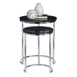 Crosby St Set Of 2 Essex Black Marble Nesting Tables 6 Crosby St Set Of 2 Essex Black Marble Nesting Tables -At Home Sales Store crosby st set of 2 essex black marble nesting tables 2