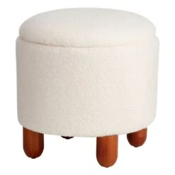 Crosby St Shay Storage Ottoman, White