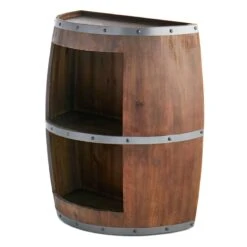 Faux Wine Barrel 2 Tier Display Shelf -At Home Sales Store faux wine barrel 2 tier display shelf 2