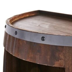 Faux Wine Barrel 2 Tier Display Shelf -At Home Sales Store faux wine barrel 2 tier display shelf 3