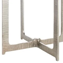 Found & Fable Judd Silver Accent Table With Marble Top -At Home Sales Store found fable judd silver accent table with marble top 3