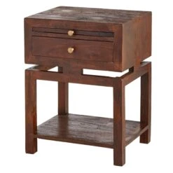 Found & Fable Maddison Chestnut Wood Side Table With Drawer -At Home Sales Store found fable maddison chestnut wood side table with drawer 2