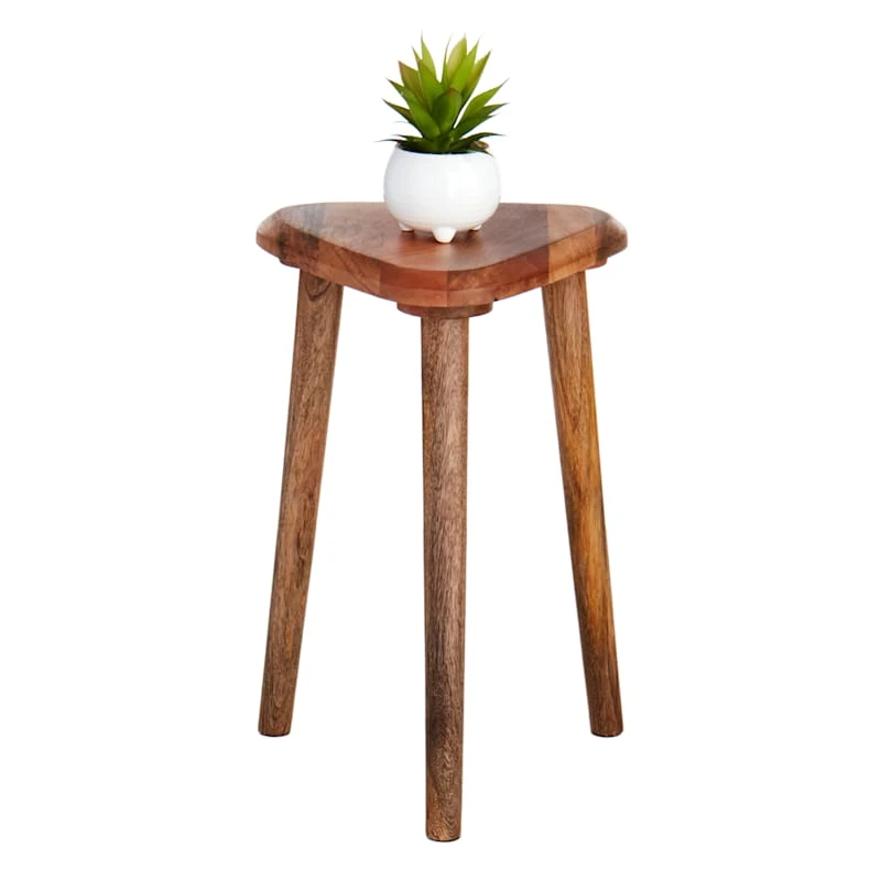 Found & Fable Triangle Mango Wood Side Table 2 Found & Fable Triangle Mango Wood Side Table - Image 2