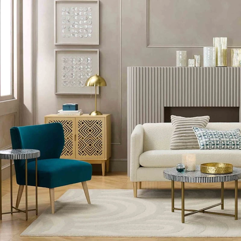 Gold Foiled Round Mirror Decorative Tray, 12" 2 Gold Foiled Round Mirror Decorative Tray, 12" - Image 2