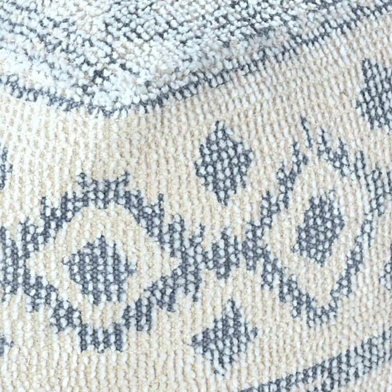 Honeybloom Blue & Cream Pouf 3 Honeybloom Blue & Cream Pouf - Image 3