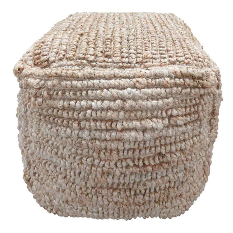 Honeybloom Caleb Jute Square Pouf 1 Honeybloom Caleb Jute Square Pouf