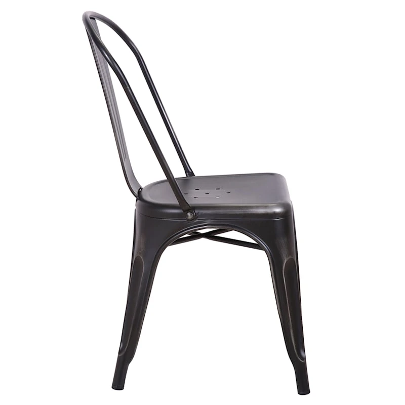 Honeybloom Idris Black Metal Dining Chair 3 Honeybloom Idris Black Metal Dining Chair - Image 3