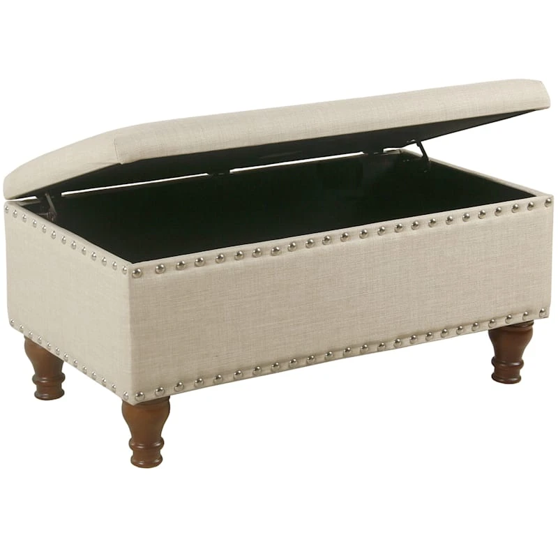 Jasmine Linen Storage Ottoman, Natural 2 Jasmine Linen Storage Ottoman, Natural - Image 2