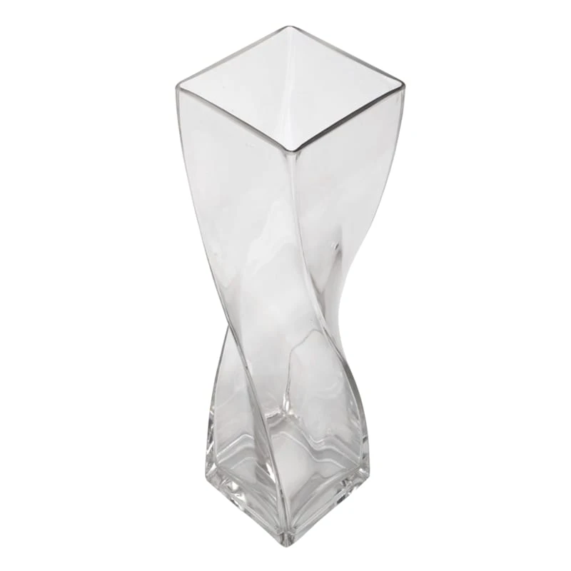 Laila Ali Clear Glass Twisted Pillar Vase, 16" 2 Laila Ali Clear Glass Twisted Pillar Vase, 16" - Image 2