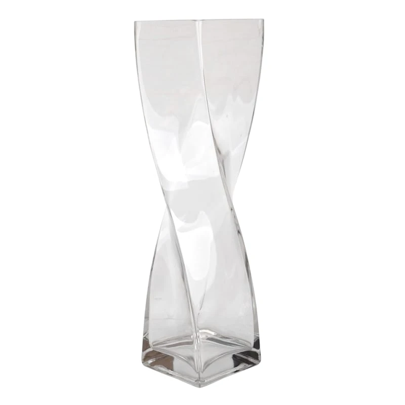 Laila Ali Clear Glass Twisted Pillar Vase, 16" 1 Laila Ali Clear Glass Twisted Pillar Vase, 16"