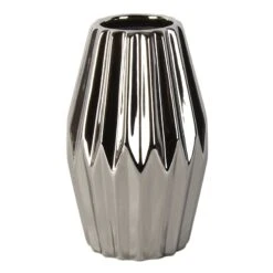 Laila Ali Silver Ceramic Vase, 8"