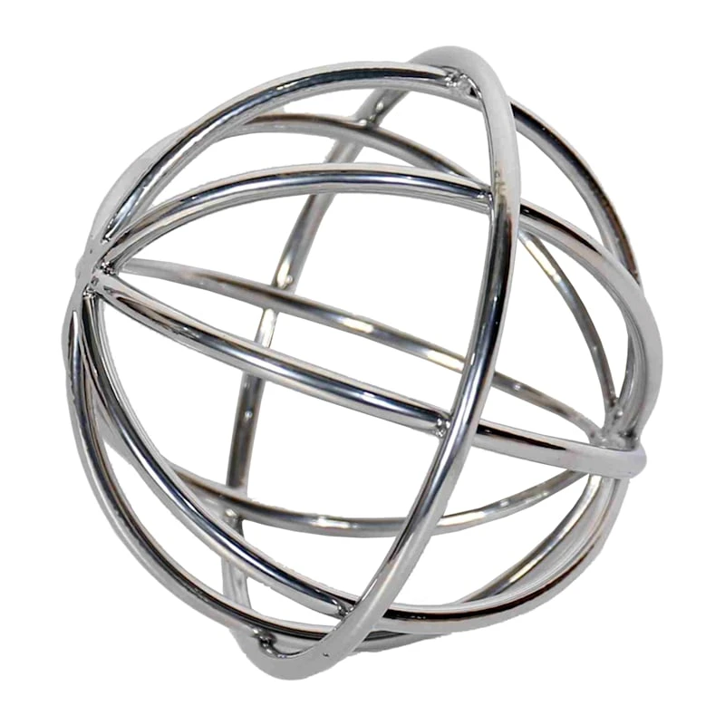 Laila Ali Silver Metal Orb Decor, 6" 1 Laila Ali Silver Metal Orb Decor, 6"