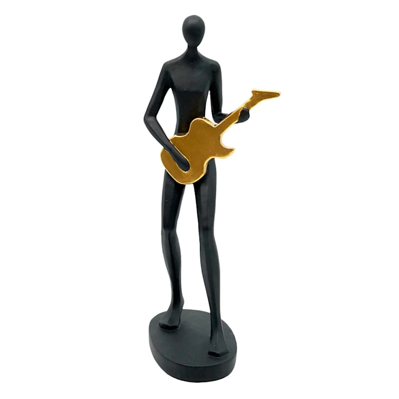 Matte Black & Gold Guitarist, 13" 1 Matte Black & Gold Guitarist, 13"