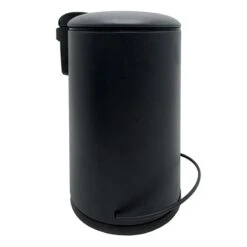 Matte Charcoal Hans Step Trash Can With Removable Liner, 30l