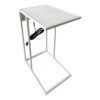 Metal C-Table With Usb Port, White