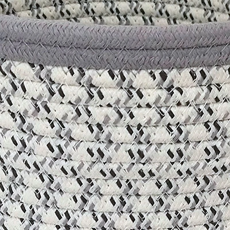 Mylie Grey Print Round Storage Bin, Medium 2 Mylie Grey Print Round Storage Bin, Medium - Image 2