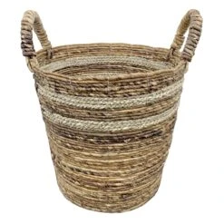 Natural Banana Leaf Round Basket, Small
