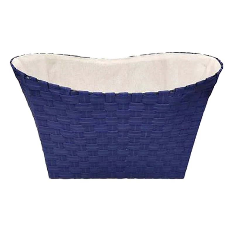 Non Woven Oval Bottom Basket With Liner, Navy Blue 1 Non Woven Oval Bottom Basket With Liner, Navy Blue
