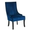 Providence Cassia Velvet Accent Chair, Navy Blue