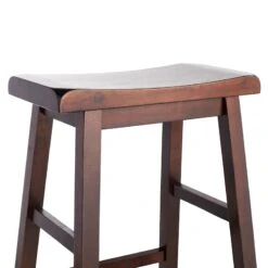 Providence Dark Oak Saddle Backless Barstool, 29" 8 Providence Dark Oak Saddle Backless Barstool, 29" -At Home Sales Store providence dark oak saddle backless barstool 29 2