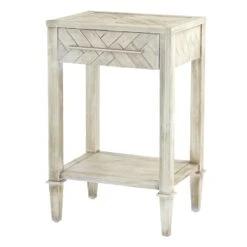 Providence Kate 1-Drawer 1-Shelf Parquet Wood Side Table -At Home Sales Store providence kate 1 drawer 1 shelf parquet wood side table 2