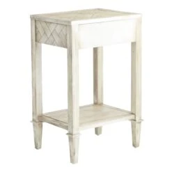 Providence Kate 1-Drawer 1-Shelf Parquet Wood Side Table -At Home Sales Store providence kate 1 drawer 1 shelf parquet wood side table 4