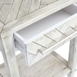 Providence Kate 1-Drawer 1-Shelf Parquet Wood Side Table -At Home Sales Store providence kate 1 drawer 1 shelf parquet wood side table 5