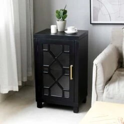 Providence Merrick Black 1-Door Cabinet -At Home Sales Store providence merrick black 1 door cabinet 5