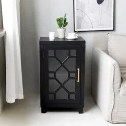 Providence Merrick Black 1-Door Cabinet -At Home Sales Store providence merrick black 1 door cabinet 6
