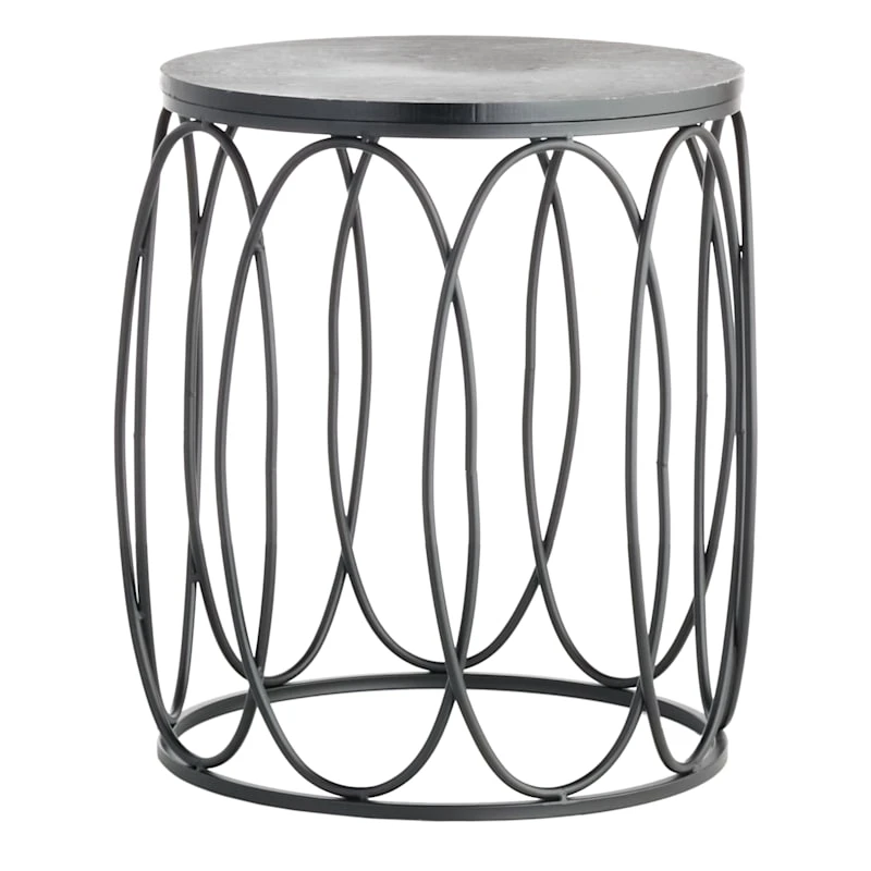 Providence Round Wood Top With Oval Metal Table, Small 2 Providence Round Wood Top With Oval Metal Table, Small - Image 2