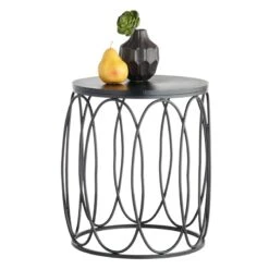 Providence Round Wood Top With Oval Metal Table, Small 9 Providence Round Wood Top With Oval Metal Table, Small -At Home Sales Store providence round wood top with oval metal table small 4